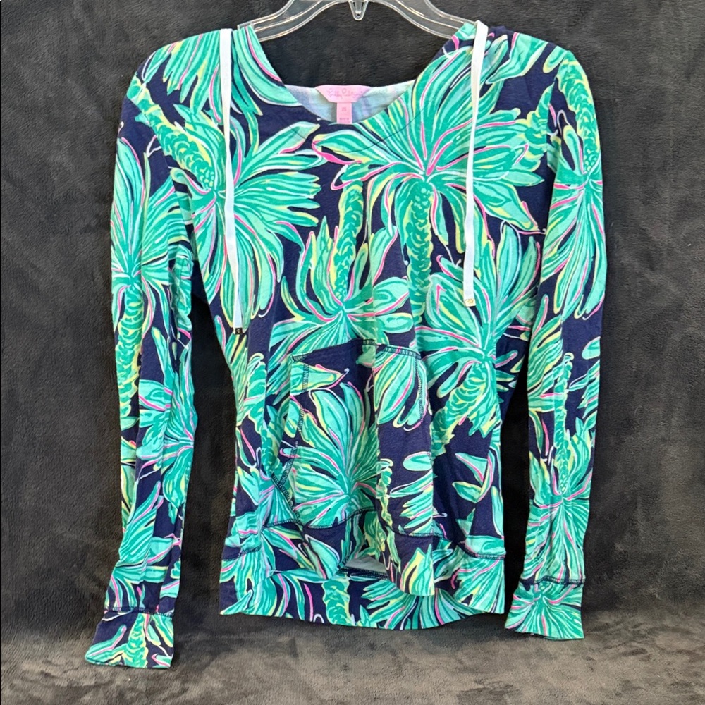 Lilly Pulitzer Vibrant Floral Sweatshirt/Hoodie - Blue and Green